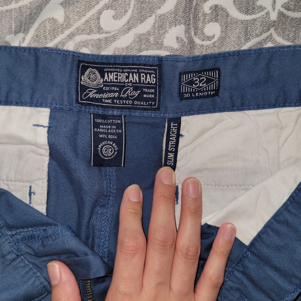 American Rag Slim Straight Blue Pant NWT 32X30